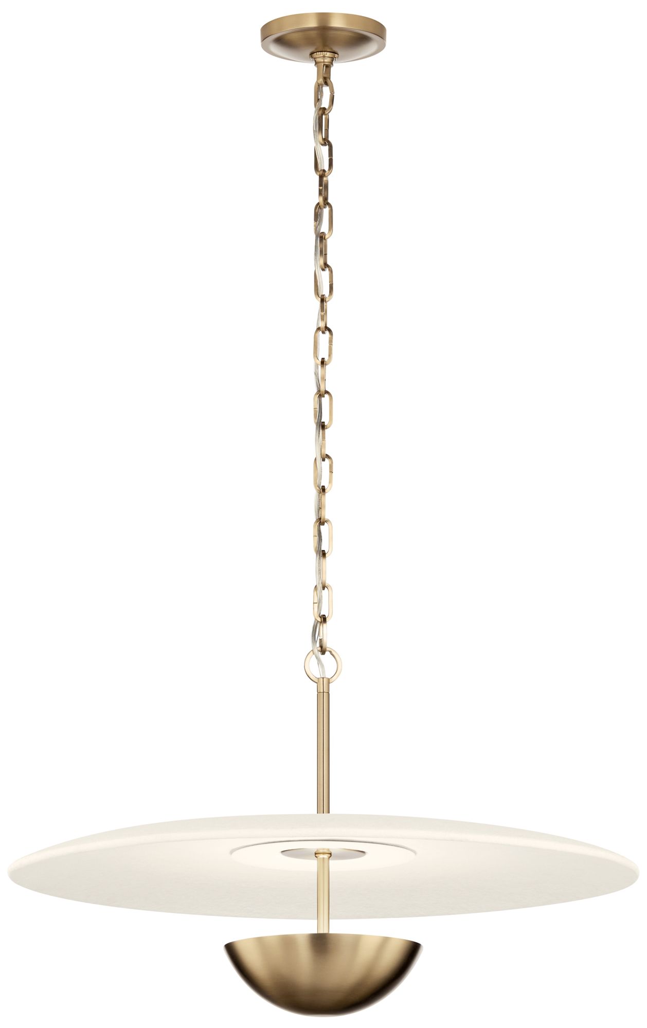 Kichler Mikale 24" 1-Light Pendant White Ceramic Shade in Champagne Bronze