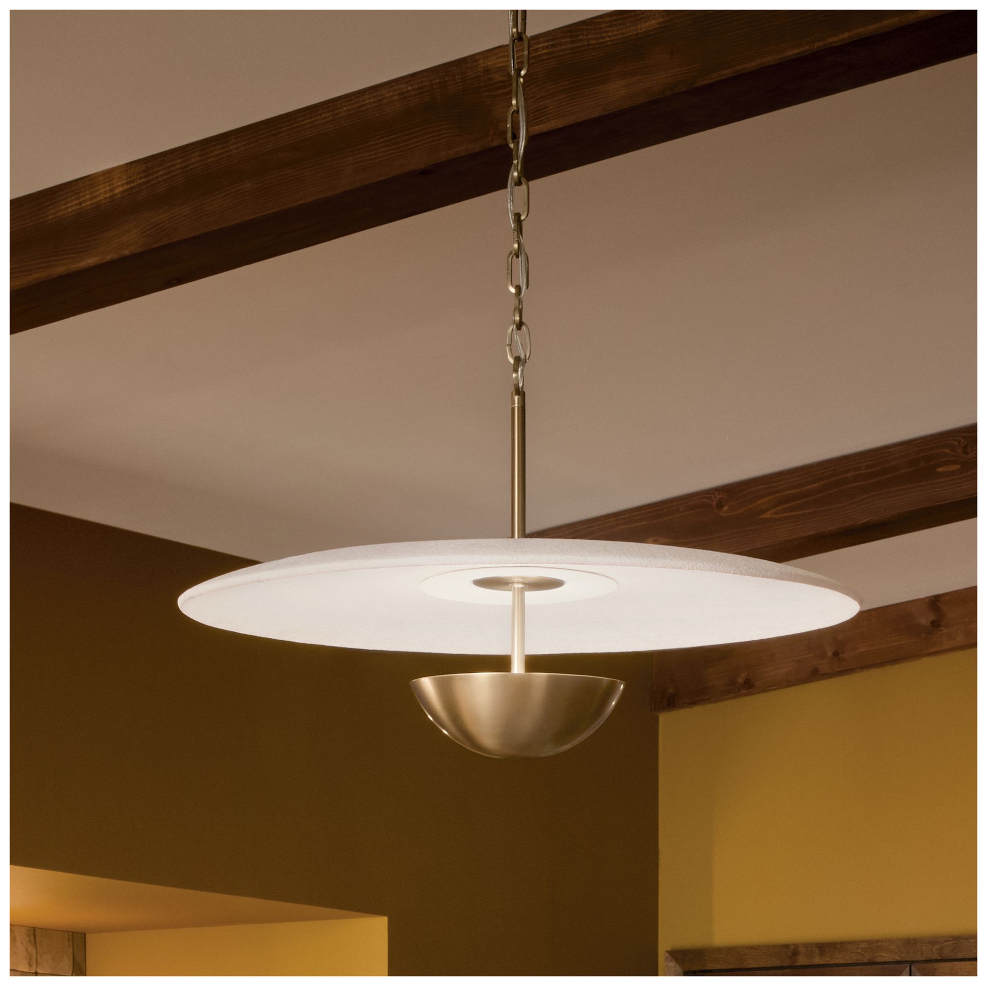Image 3 Kichler Mikale 24" 1-Light Pendant White Ceramic Shade in Champagne Bronze more views