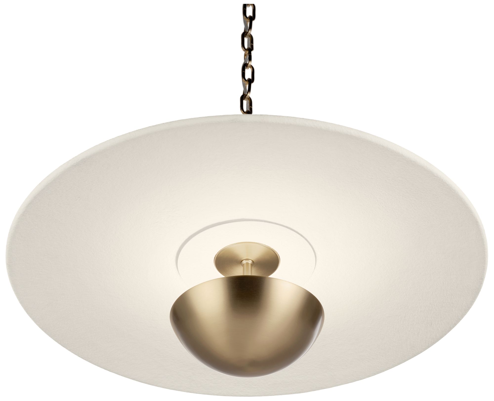 Image 5 Kichler Mikale 24" 1-Light Pendant White Ceramic Shade in Champagne Bronze more views