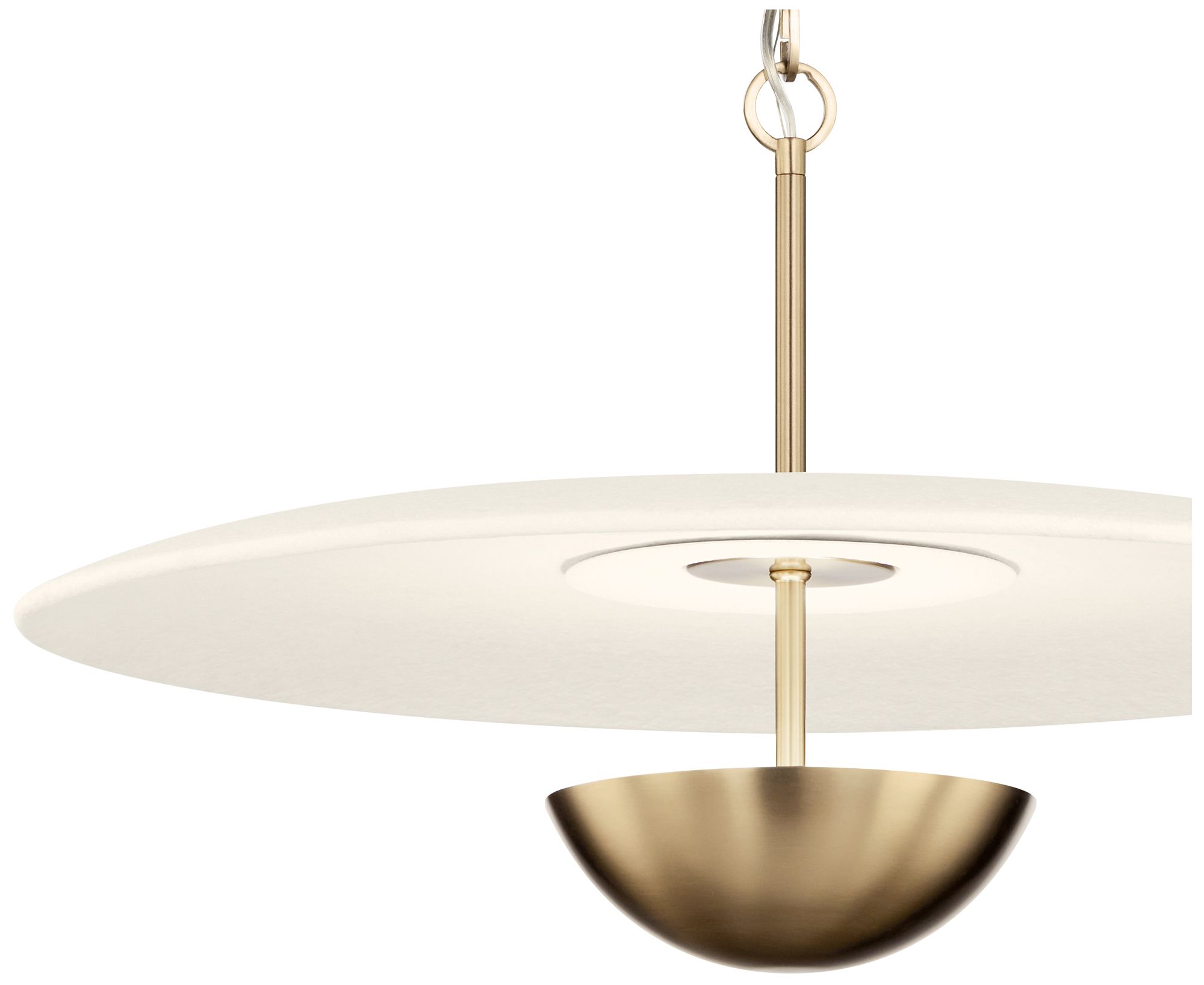 Image 7 Kichler Mikale 24" 1-Light Pendant White Ceramic Shade in Champagne Bronze more views