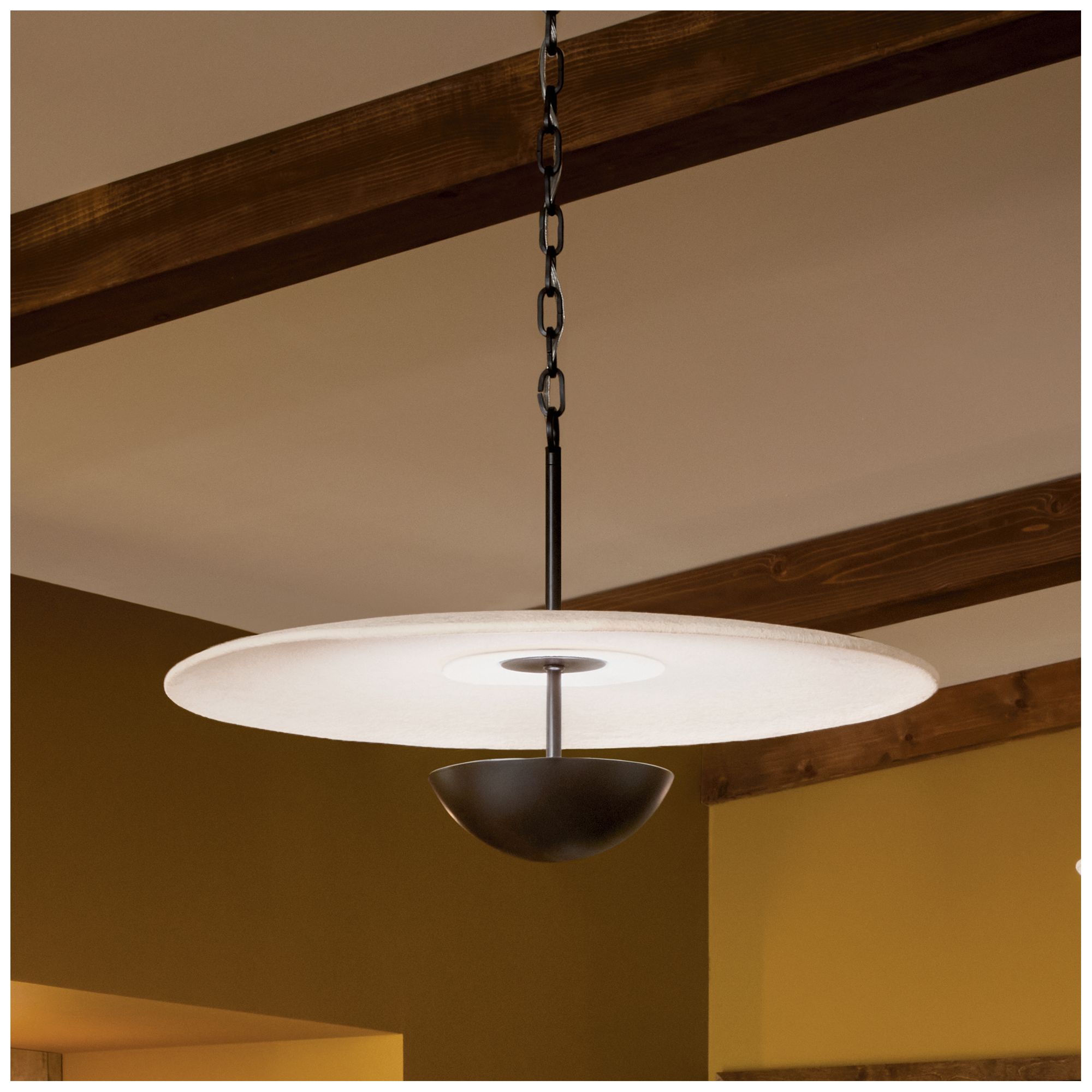 Image 3 Kichler Mikale 24" 1-Light Pendant With White Ceramic Shade in Black more views