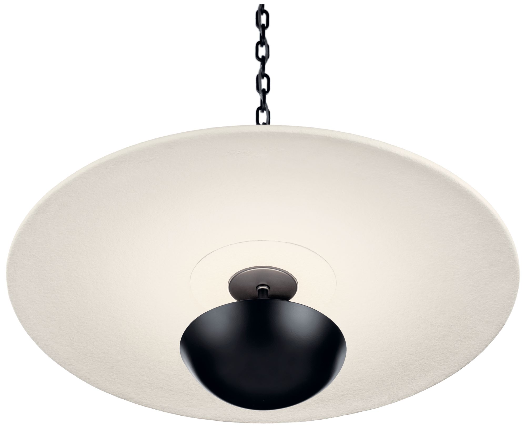Image 5 Kichler Mikale 24" 1-Light Pendant With White Ceramic Shade in Black more views