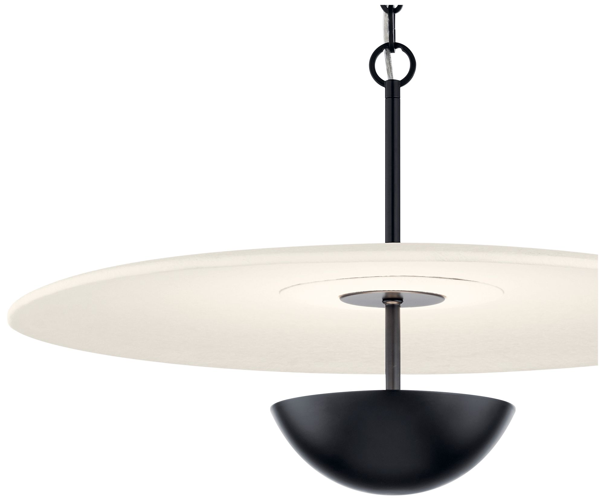 Image 7 Kichler Mikale 24" 1-Light Pendant With White Ceramic Shade in Black more views