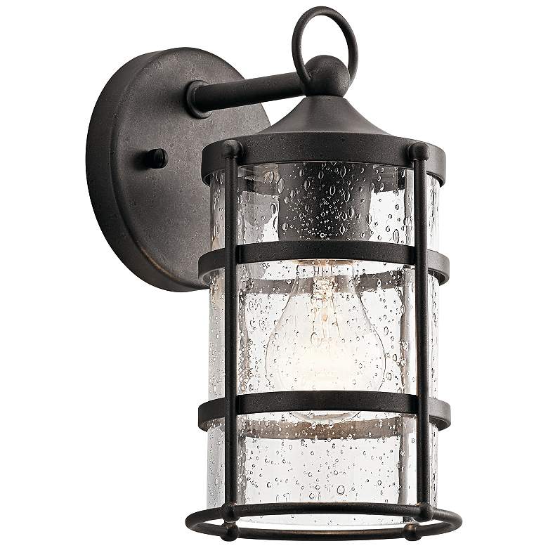 Image 1 Kichler Mill Lane 10 1/4" High Anvil Iron Small Outdoor Wall Light