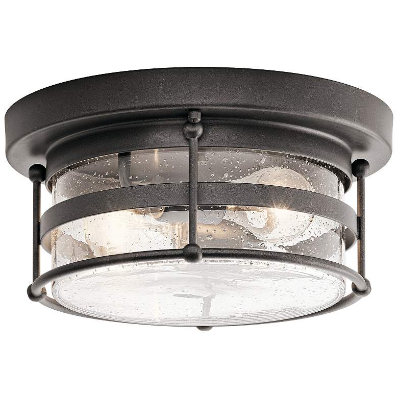 Image 2 Kichler Mill Lane 12 1/4"W Anvil Iron Outdoor Ceiling Light