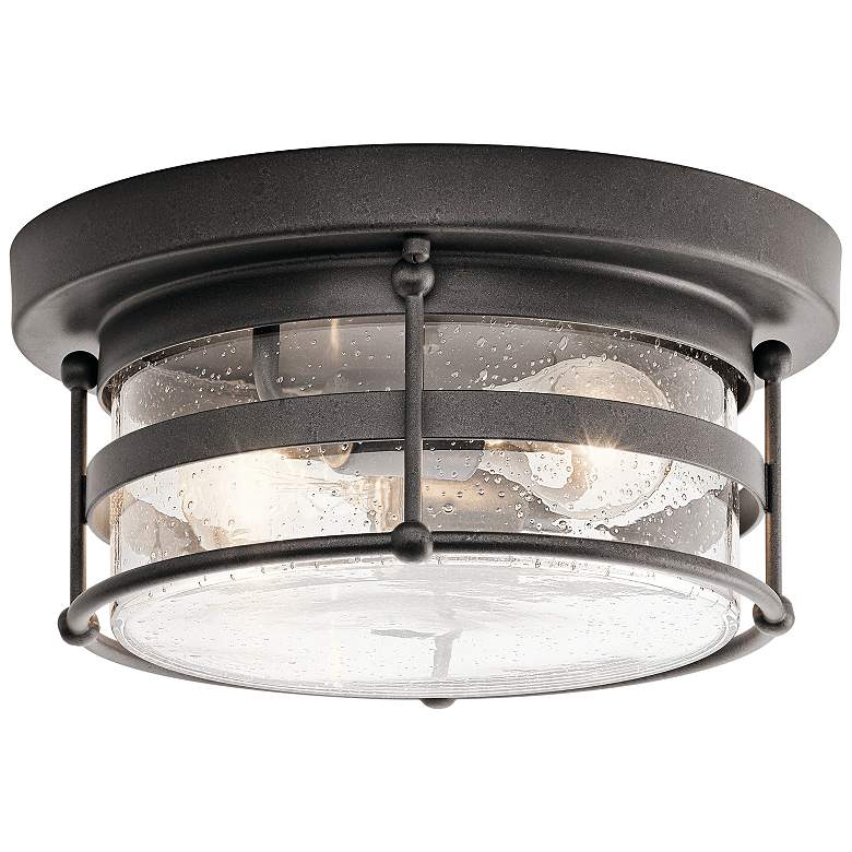 Image 2 Kichler Mill Lane 12 1/4 inchW Anvil Iron Outdoor Ceiling Light