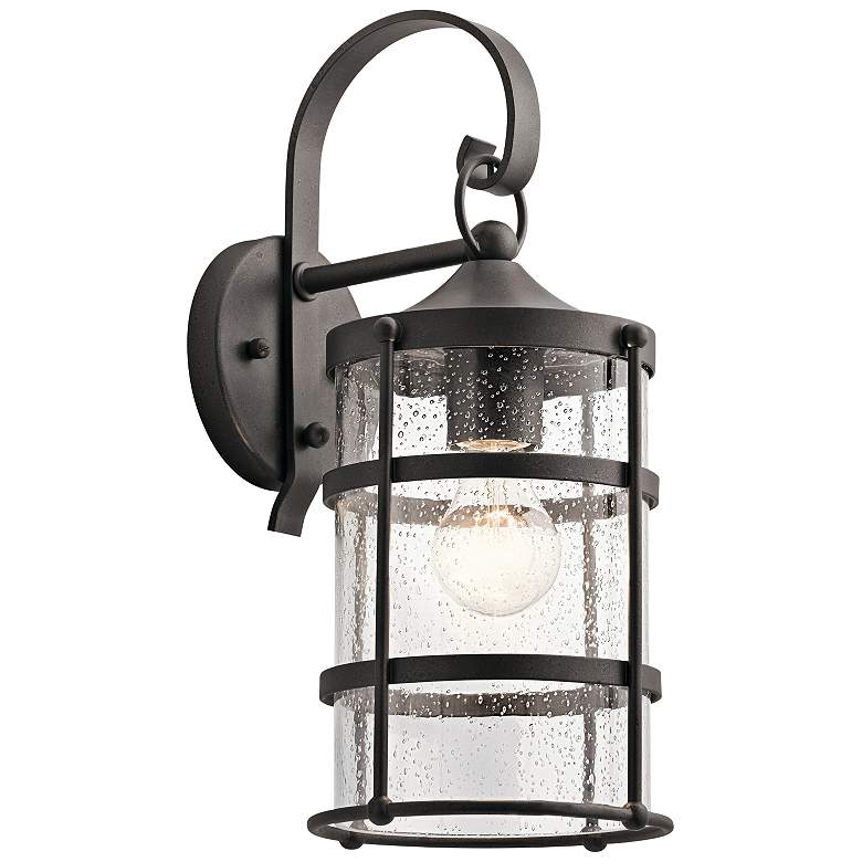 Image 1 Kichler Mill Lane 16 inch High Anvil Iron Outdoor Wall Light