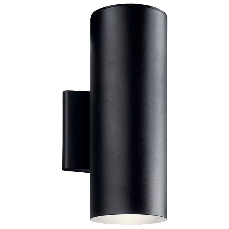 Image 1 Kichler Modern 12.3 inch High Textured Black LED Outdoor Wall Light