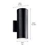 Kichler Modern 12.3" High Textured Black LED Outdoor Wall Light