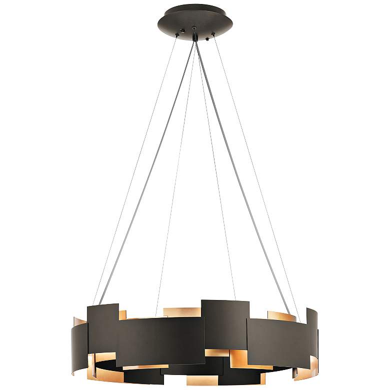 Image 2 Kichler Moderne 26 1/2 inch Wide LED Olde Bronze 2-Light Pendant