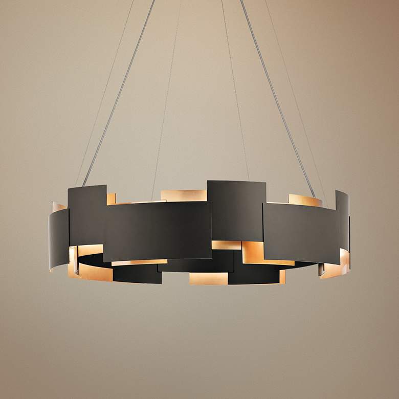 Image 1 Kichler Moderne 26 1/2 inch Wide LED Olde Bronze 2-Light Pendant