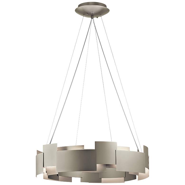 Image 2 Kichler Moderne 26 1/2"W LED Satin Nickel 2-Light Pendant