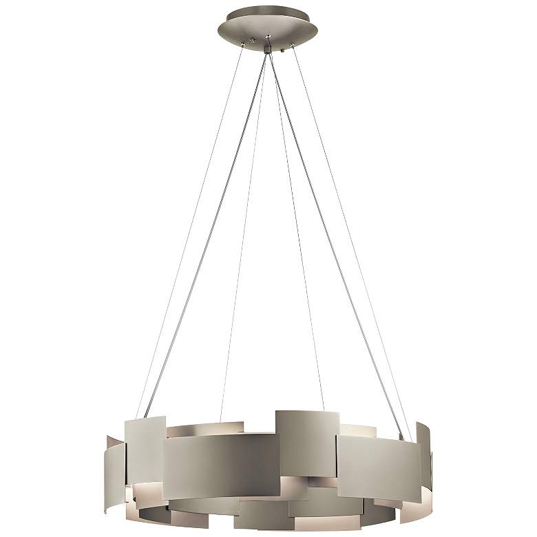 Image 2 Kichler Moderne 26 1/2 inchW LED Satin Nickel 2-Light Pendant