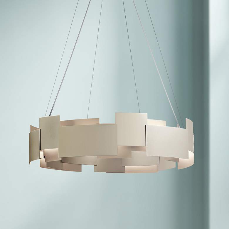 Image 1 Kichler Moderne 26 1/2"W LED Satin Nickel 2-Light Pendant