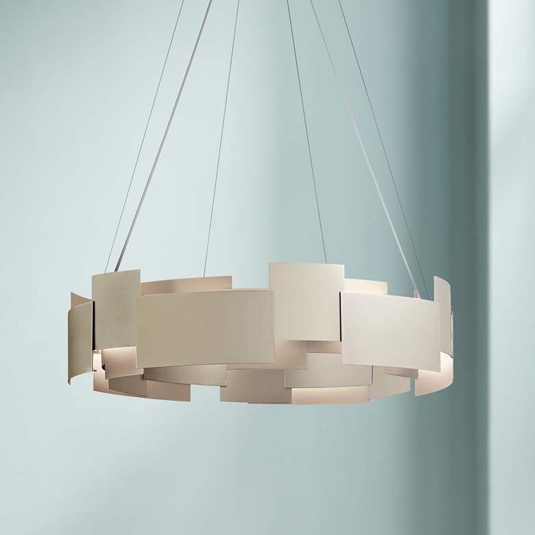 Image 1 Kichler Moderne 26 1/2 inchW LED Satin Nickel 2-Light Pendant