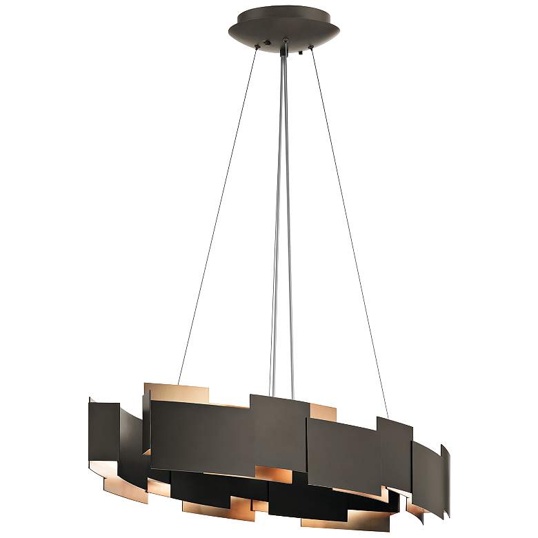 Kichler Moderne 34 1/4&quot;W LED Olde Bronze Oval Pendant Light