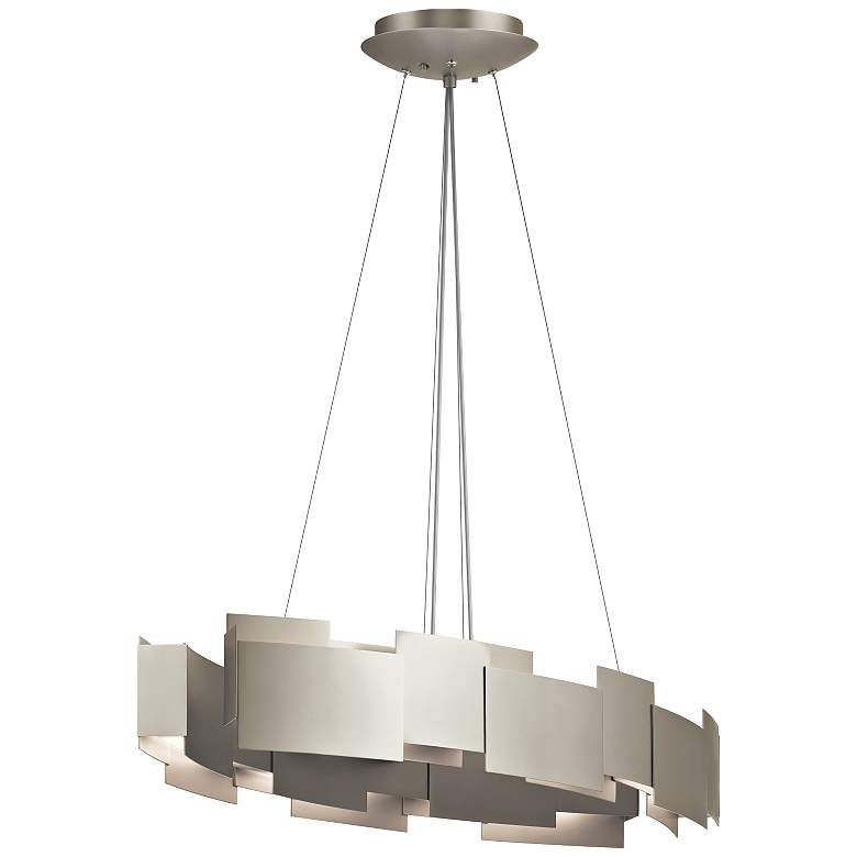 Image 2 Kichler Moderne 34 1/4"W Satin Nickel Oval LED Pendant Light