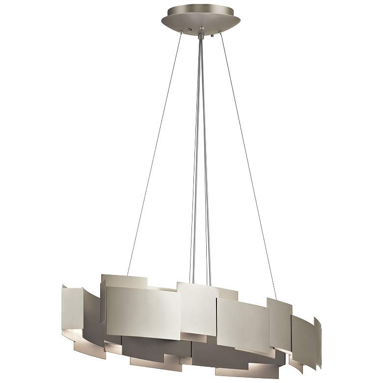 Image 2 Kichler Moderne 34 1/4 inchW Satin Nickel Oval LED Pendant Light