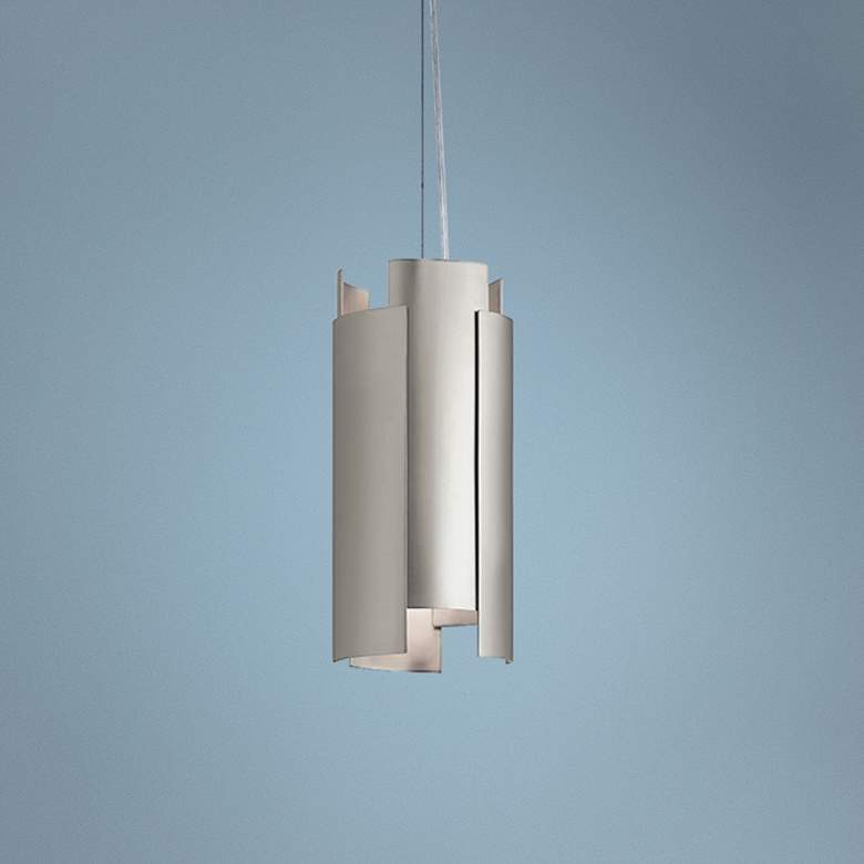 Image 1 Kichler Moderne 5 1/2 inch Wide Satin Nickel LED Mini Pendant