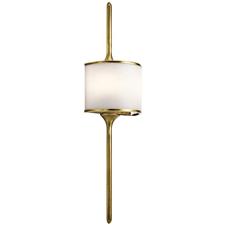 Image 1 Kichler Mona 30 inch High Natural Brass 2-Light Wall Sconce