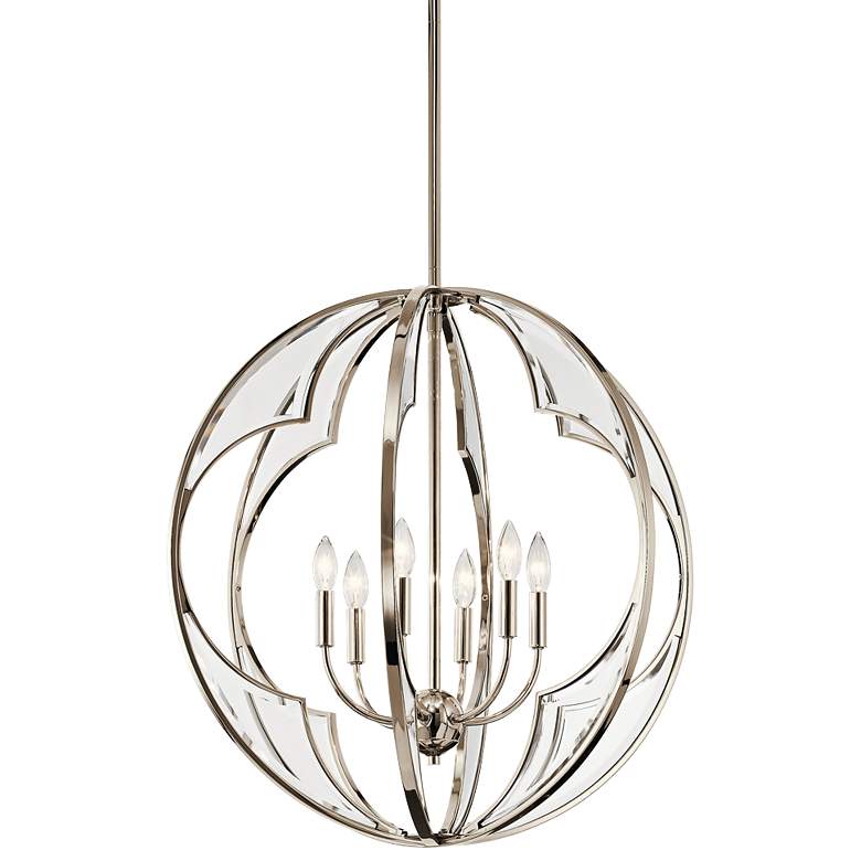 Image 2 Kichler Montavello 26"W Polished Nickel 6-Light Chandelier