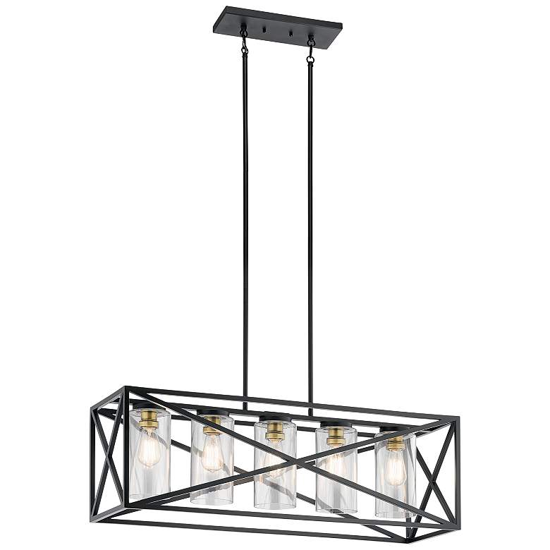 Image 5 Kichler Moorgate 36" Wide Black Finish Kitchen Island Linear Pendant more views