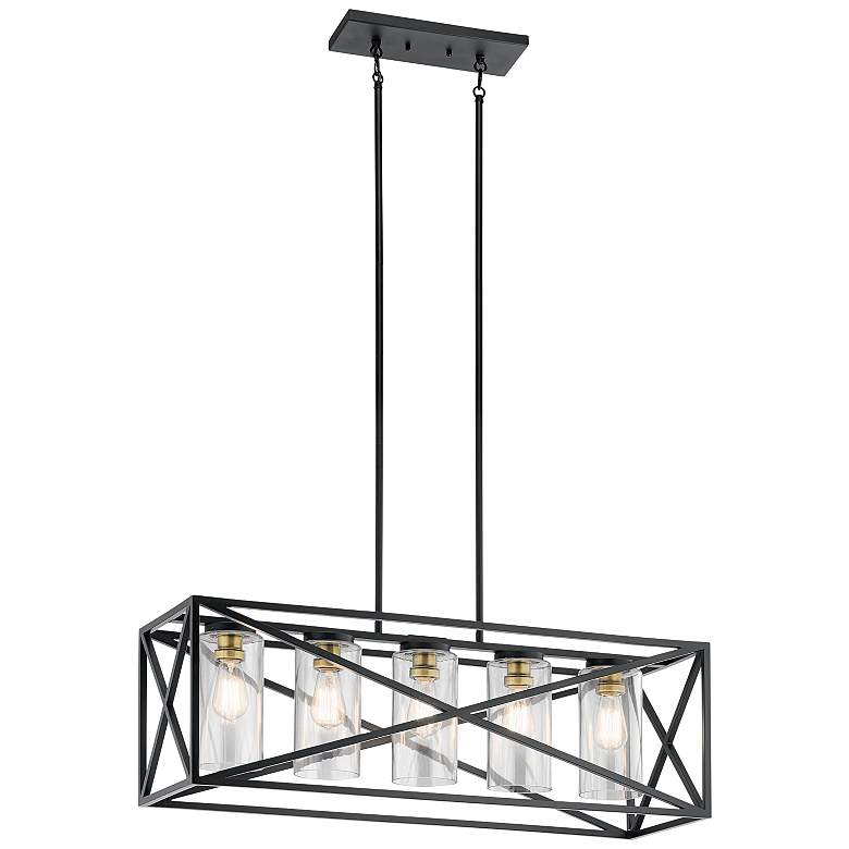 Image 5 Kichler Moorgate 36 inch Wide Black Finish Kitchen Island Linear Pendant more views