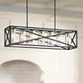 1_Kichler Moorgate 48" Black Rectangular Kitchen Island Light Pendant