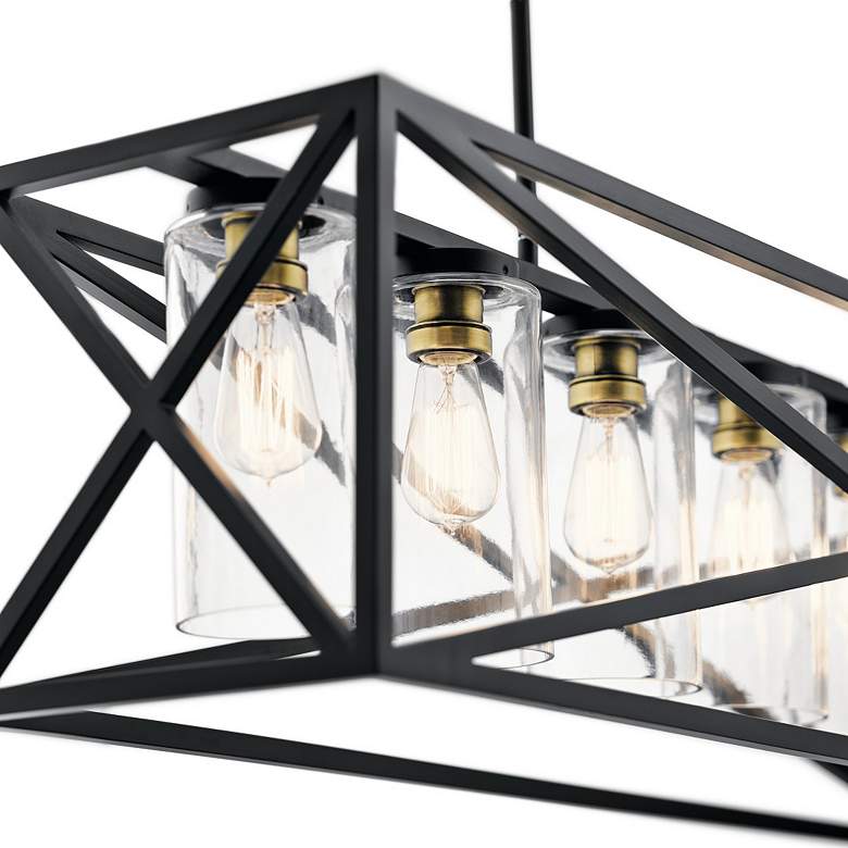 Image 3 Kichler Moorgate 48" Black Rectangular Kitchen Island Light Pendant more views