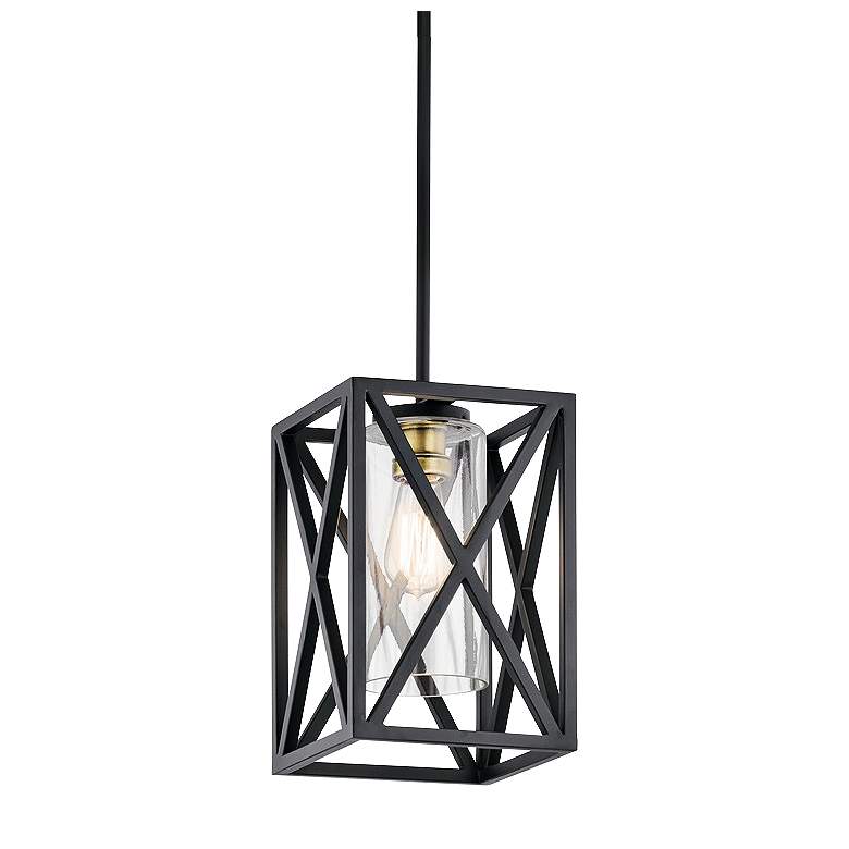 Image 1 Kichler Moorgate 8" Wide Black Rectangle Mini Pendant