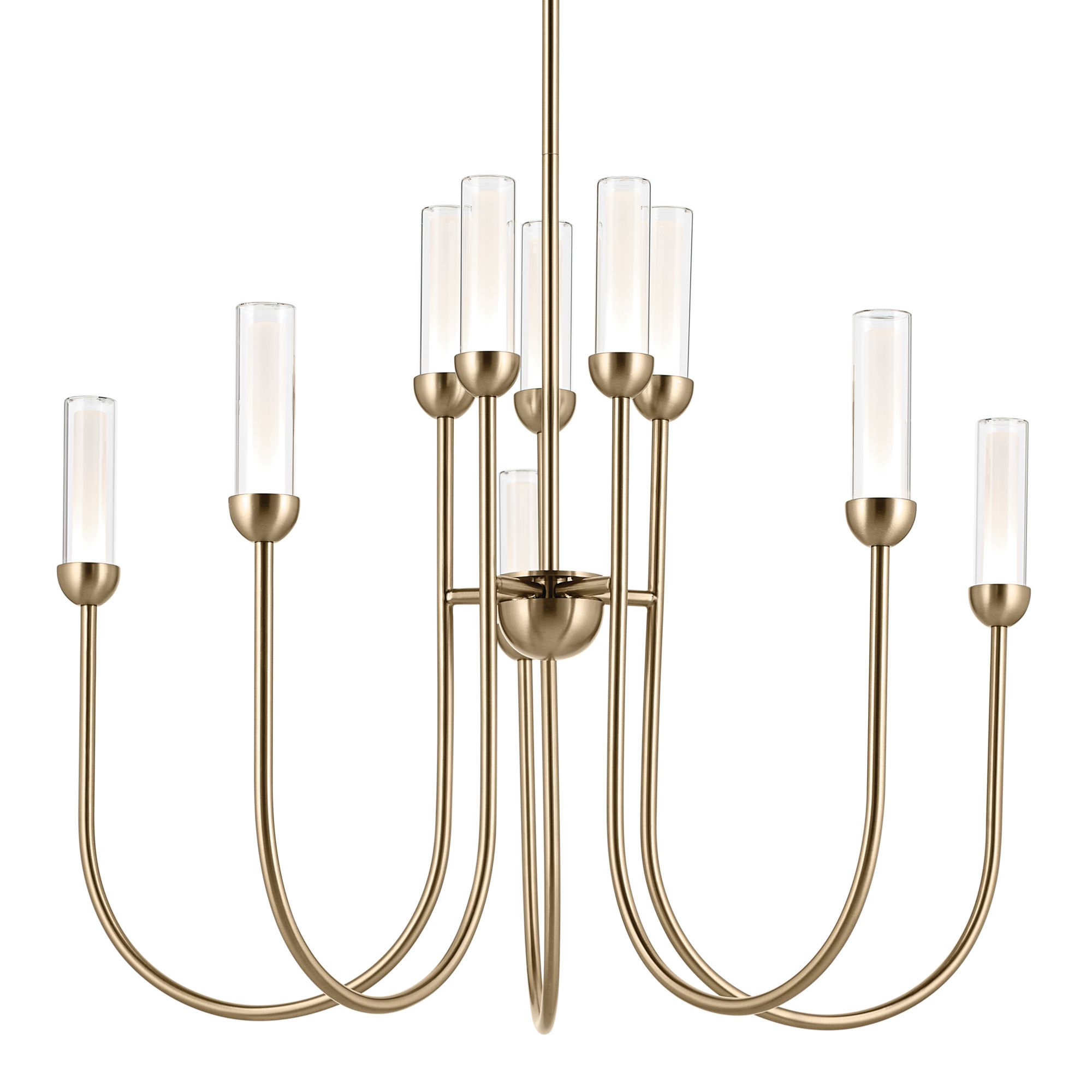 Image 4 Kichler Moraine 30 Inch LED 10 Light 2-Tier Chandelier in Champagne Bronze more views