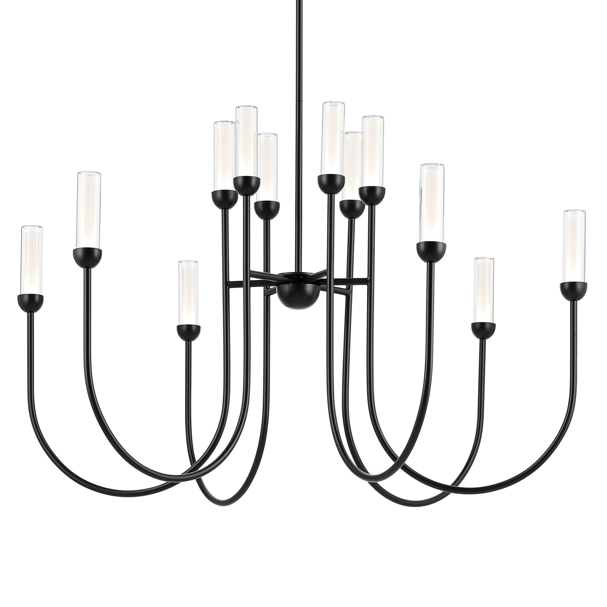 Image 4 Kichler Moraine 40 Inch LED 12 Light 2-Tier Chandelier in Black more views