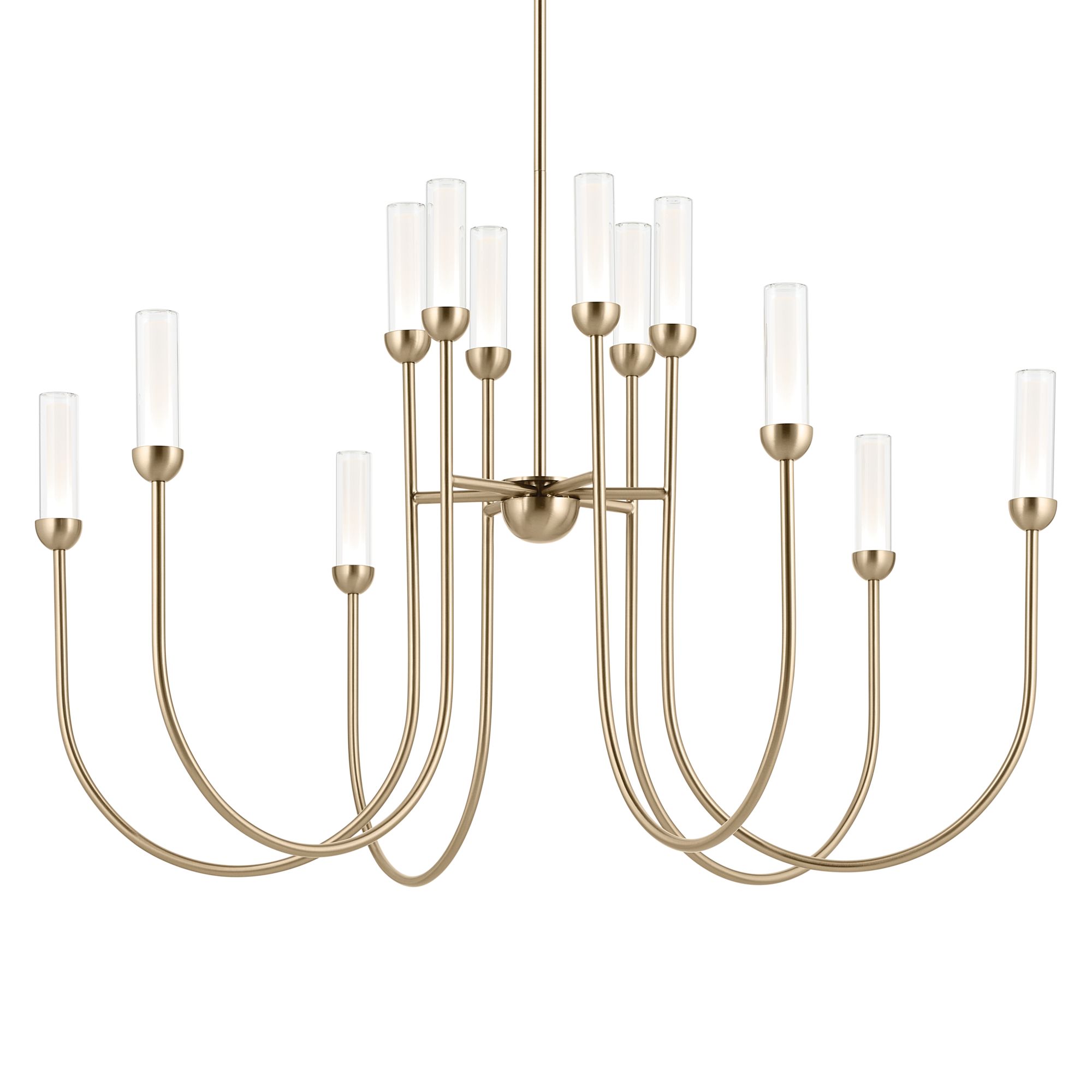 Image 4 Kichler Moraine 40 Inch LED 12 Light 2-Tier Chandelier in Champagne Bronze more views