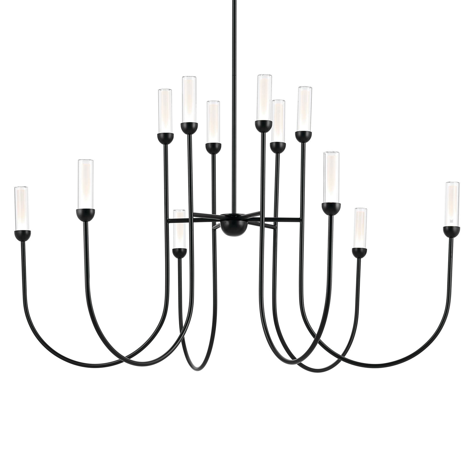 Image 4 Kichler Moraine 50 Inch LED 12 Light 2-Tier Chandelier in Black more views