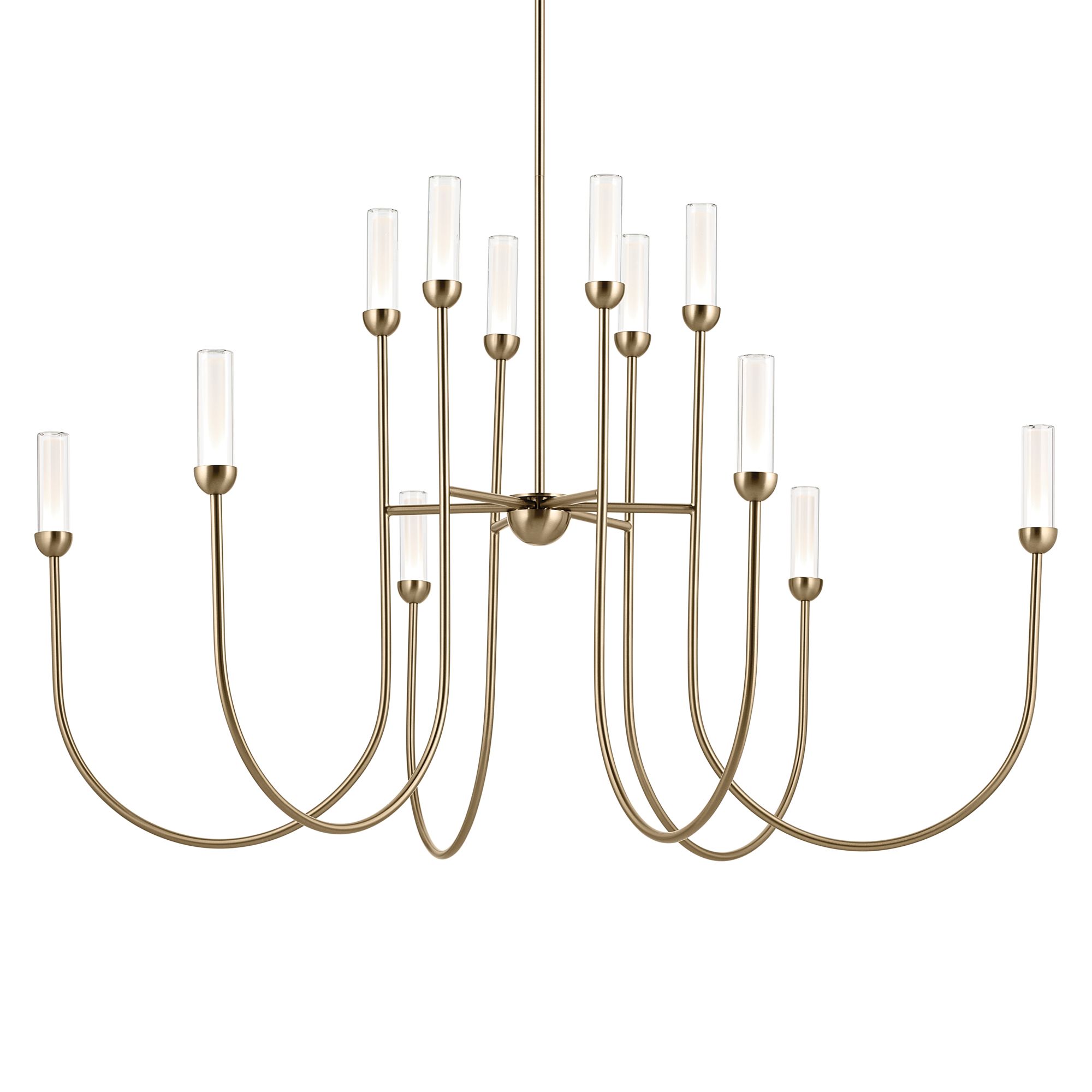 Image 4 Kichler Moraine 50 Inch LED 12 Light 2-Tier Chandelier in Champagne Bronze more views