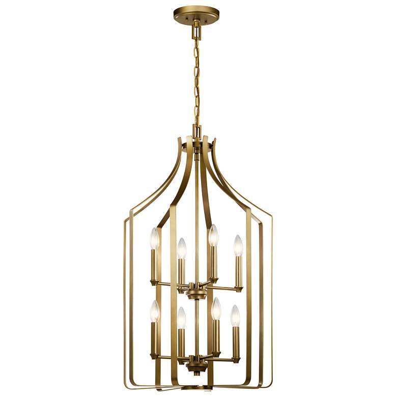 Image 1 Kichler Morrigan 19"W Natural Brass 8-Light Foyer Chandelier