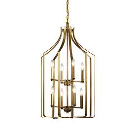 Image3 of Kichler Morrigan 19"W Natural Brass 8-Light Foyer Chandelier more views