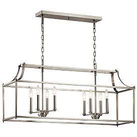 Image1 of Kichler Morrigan 40.5" Wide Nickel 8-Light Open Linear Chandelier