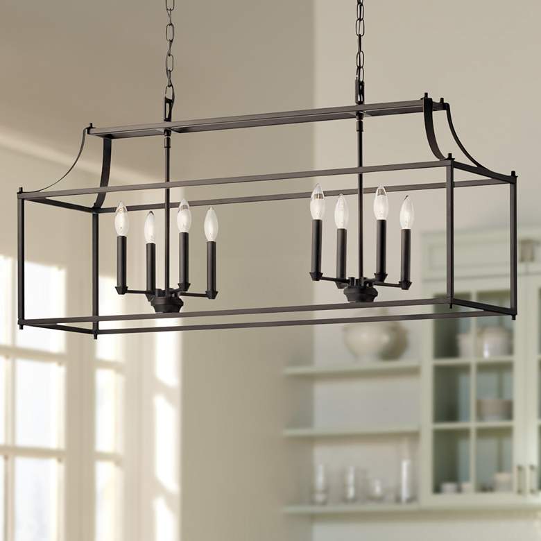 Image 1 Kichler Morrigan 40 1/2" Wide Bronze 8-Light Open Linear Chandelier