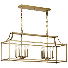 Image2 of Kichler Morrigan 40 1/2" Wide Dark Brass 8-Light Linear Chandelier