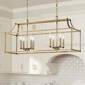Image1 of Kichler Morrigan 40 1/2" Wide Dark Brass 8-Light Linear Chandelier