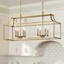 1_Kichler Morrigan 40 1/2" Wide Dark Brass 8-Light Linear Chandelier