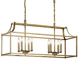 Image3 of Kichler Morrigan 40 1/2" Wide Dark Brass 8-Light Linear Chandelier more views