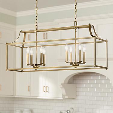 Kichler Morrigan 40 1/2" Wide Dark Brass 8-Light Linear Chandelier