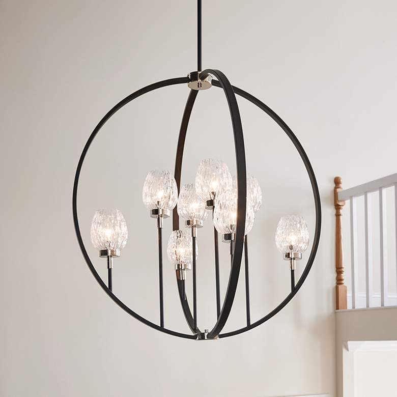 Image 1 Kichler Moyra 36" Wide Black 8-Light Orb Chandelier