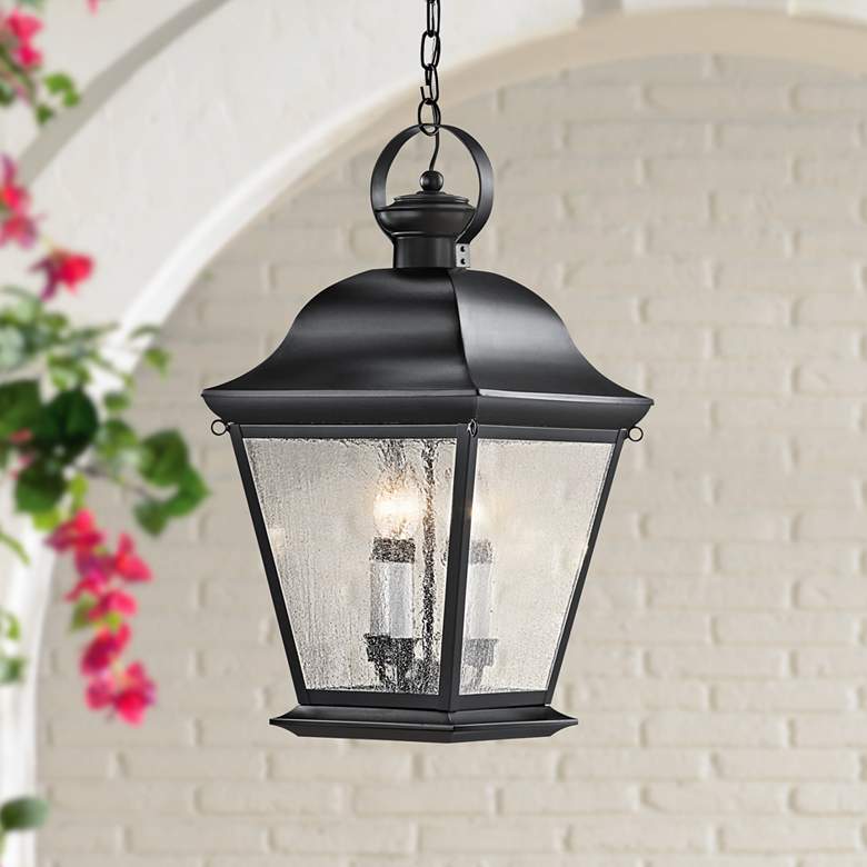 Image 1 Kichler Mt. Vernon 26 inch High Black Outdoor Hanging Light