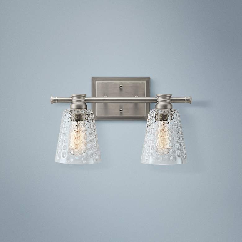 Image 1 Kichler Nadine 9 1/4"H Brushed Nickel 2-Light Wall Sconce