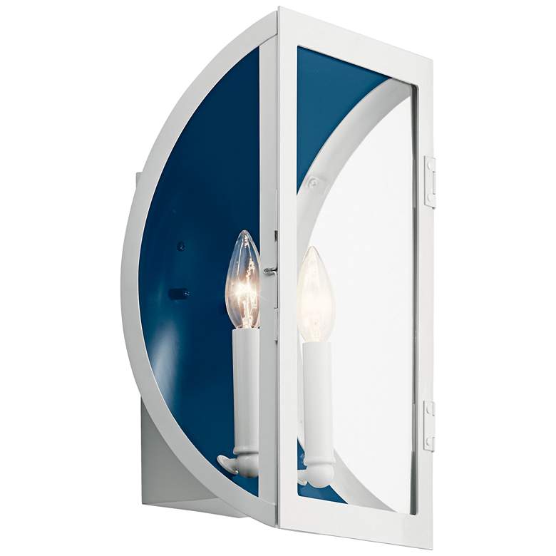 Image 1 Kichler Narelle 15 inch High White and Blue 2-Light Outdoor Wall Light