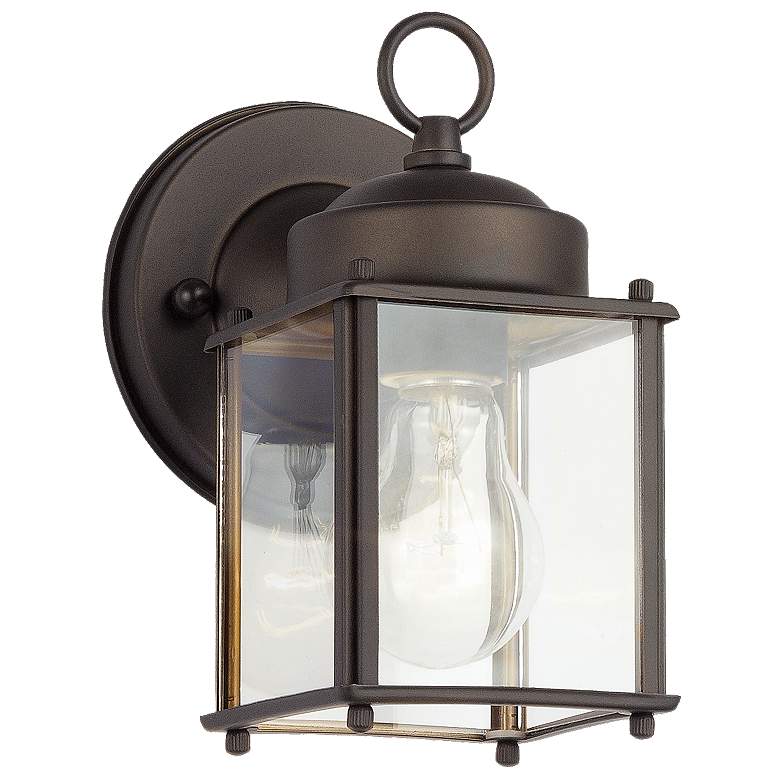 Image 1 Kichler New Street Series 8.25" Bronze Outdoor Lantern Wall Light