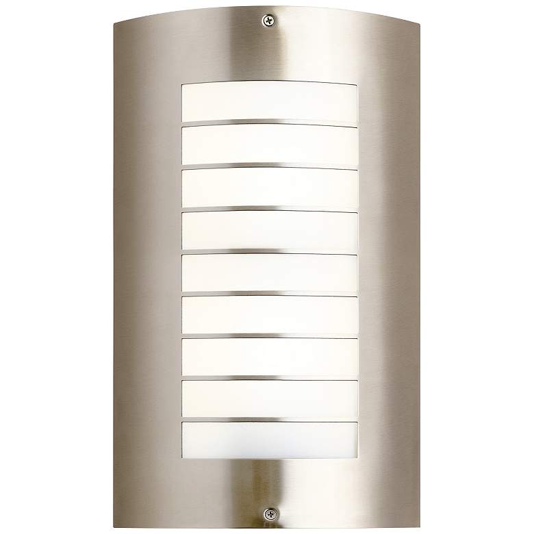 Image 1 Kichler Newport 15 1/4 inch High Nickel Outdoor Wall Light